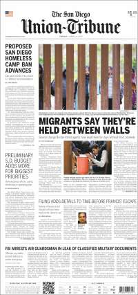 Portada de The San Diego Union-Tribune (USA)