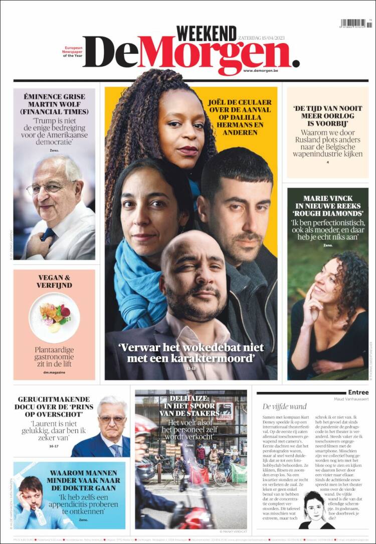 Portada de De Morgen (B&eacute;lgica)