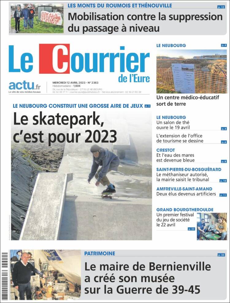 Portada de Le Courrier de l'Ouest (Francia)