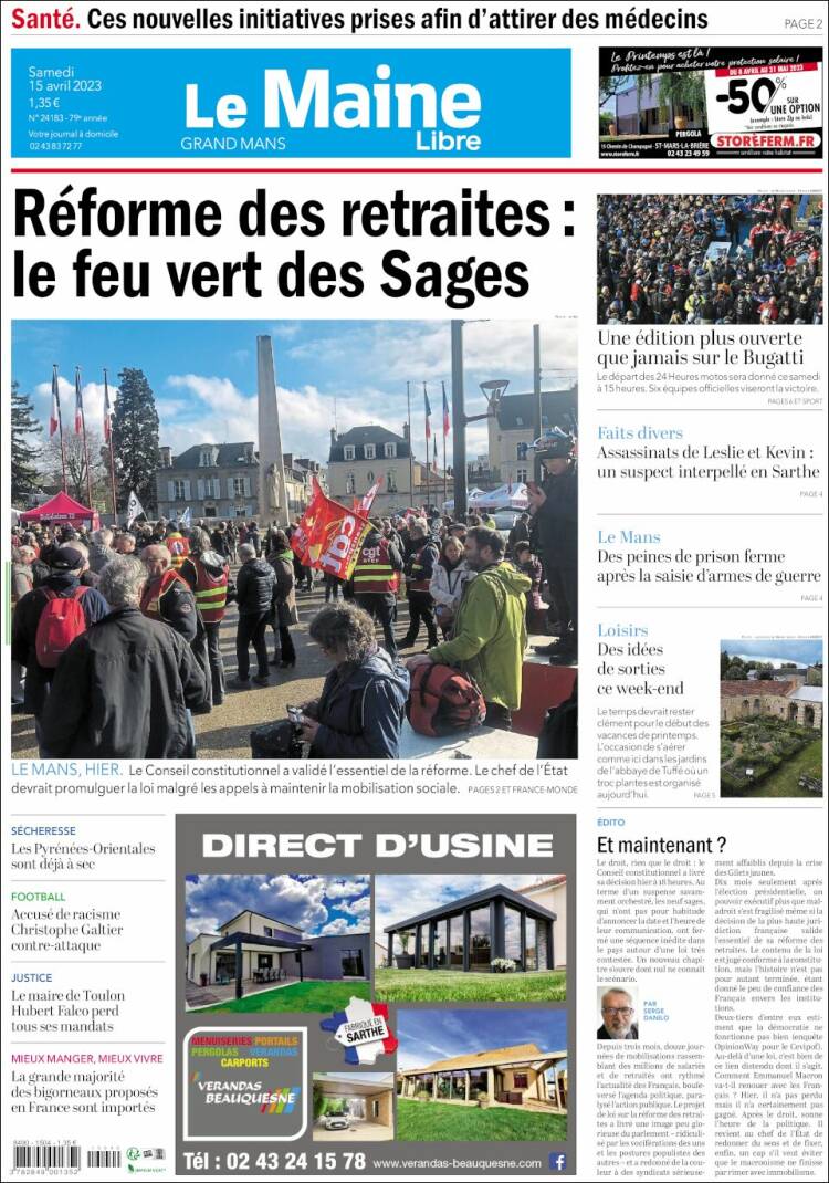 Portada de Le Maine Libre (Francia)