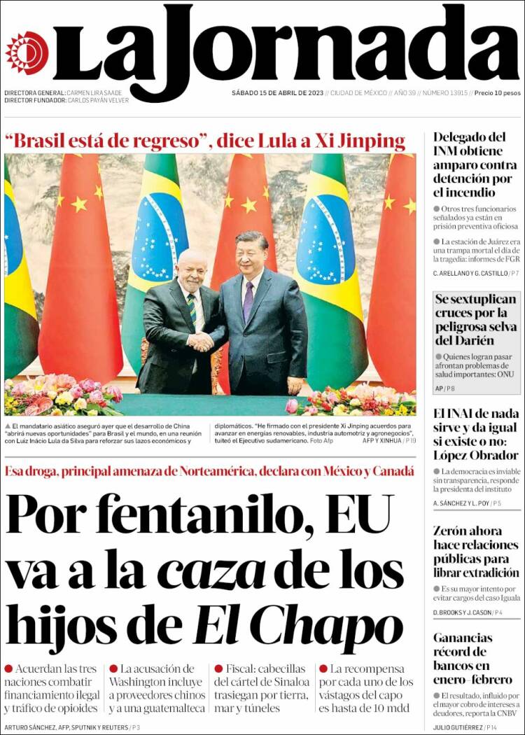 Portada de La Jornada (M&eacute;xico)