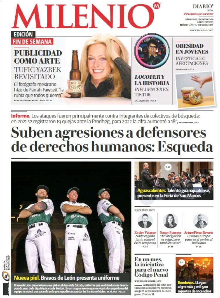 Portada de Milenio de León (M&eacute;xico)