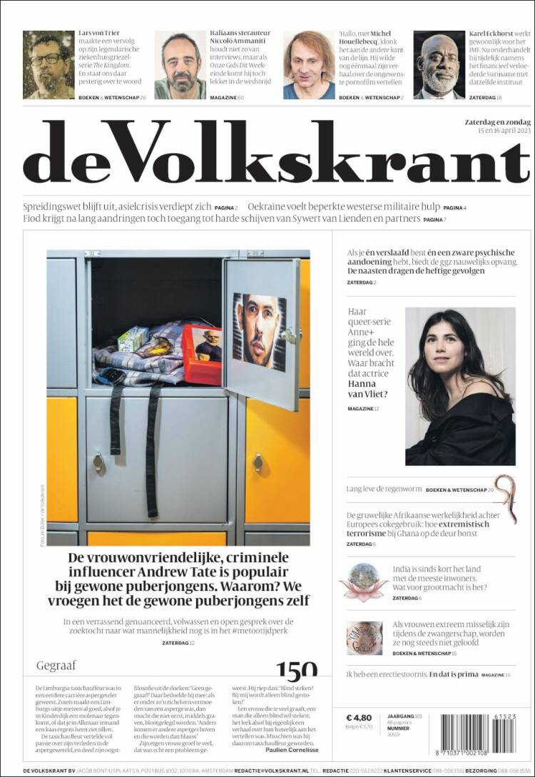 Portada de De Volkskrant (Pa&iacute;ses Bajos)