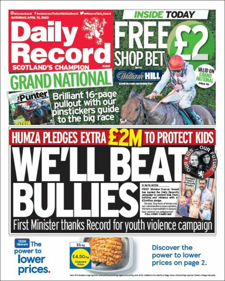 Portada de Daily Record (United Kingdom)