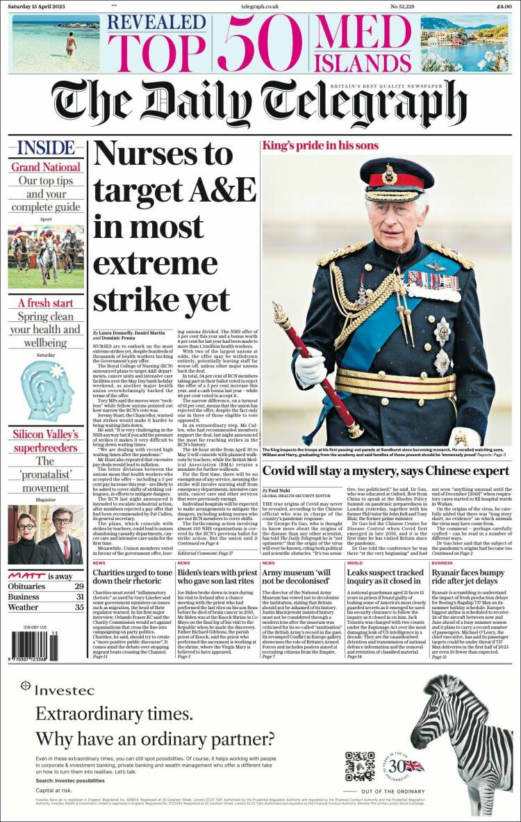 Portada de Daily Telegraph (United Kingdom)