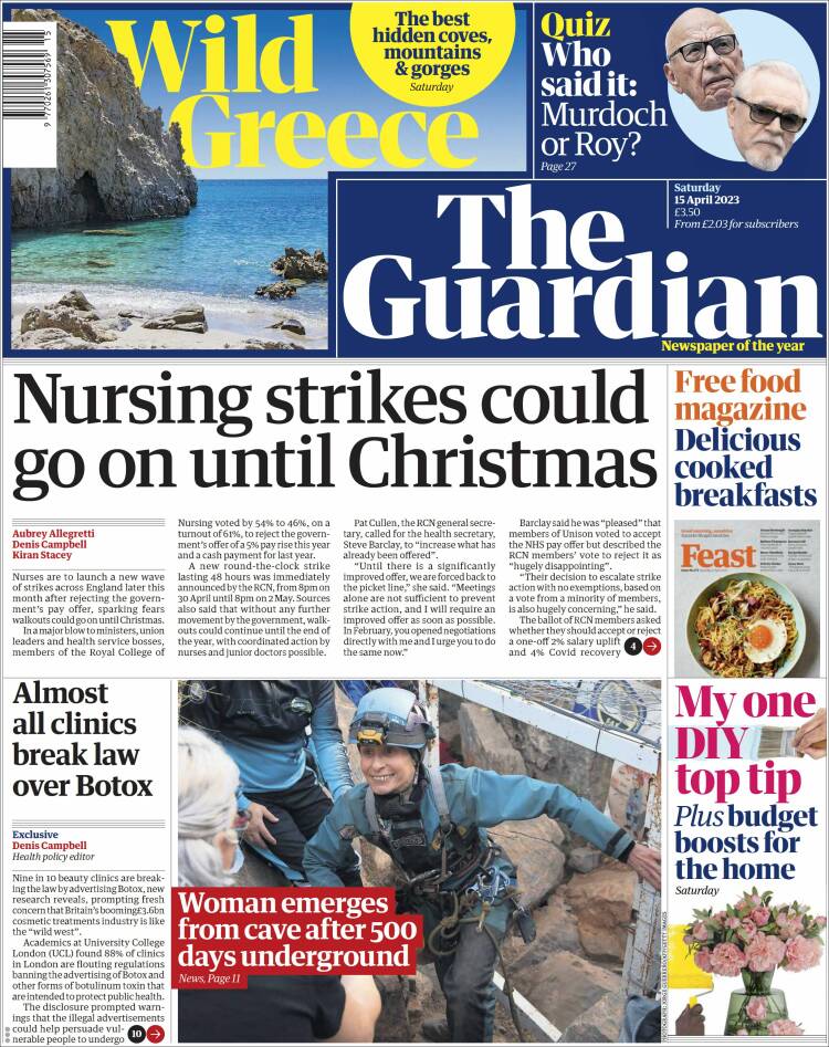 Portada de The Guardian (United Kingdom)