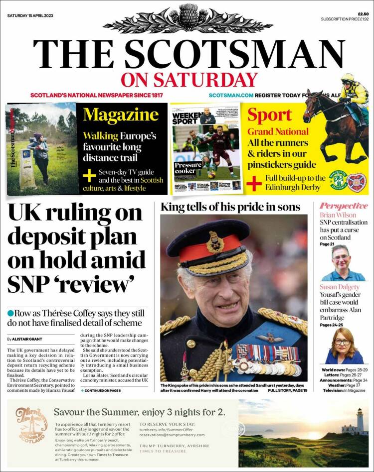 Portada de The Scotsman (United Kingdom)