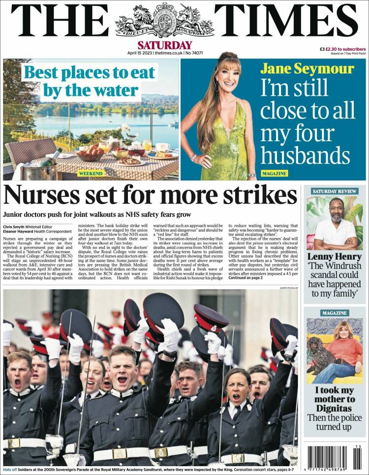 Portada de The Times (United Kingdom)
