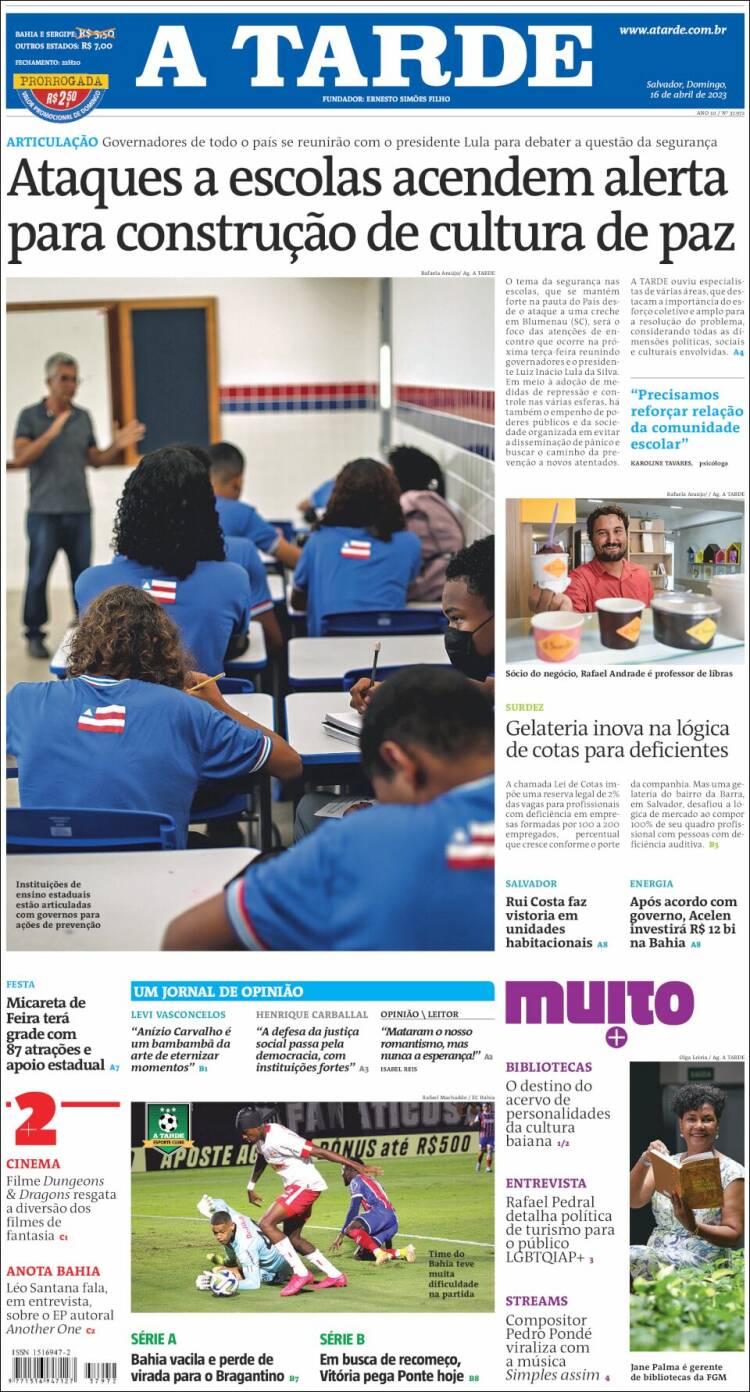 Portada de Diário A Tarde (Brasil)