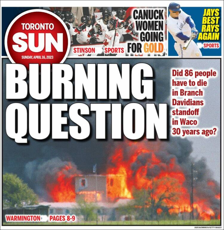 Portada de The Toronto Sun (Canadá)