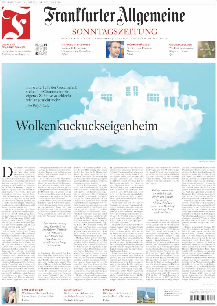 Portada de Frankfurter Allgemeine (Alemania)