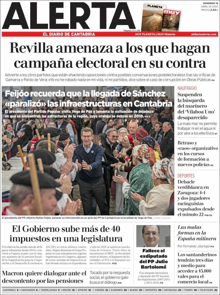 Portada de Alerta - El Diario de Cantabria (España)