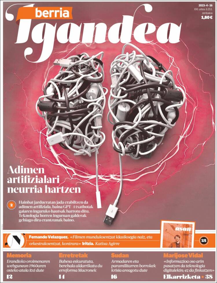 Portada de Berria (España)