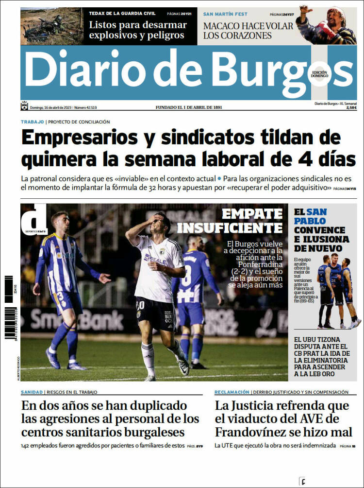 Portada de Diario de Burgos (España)