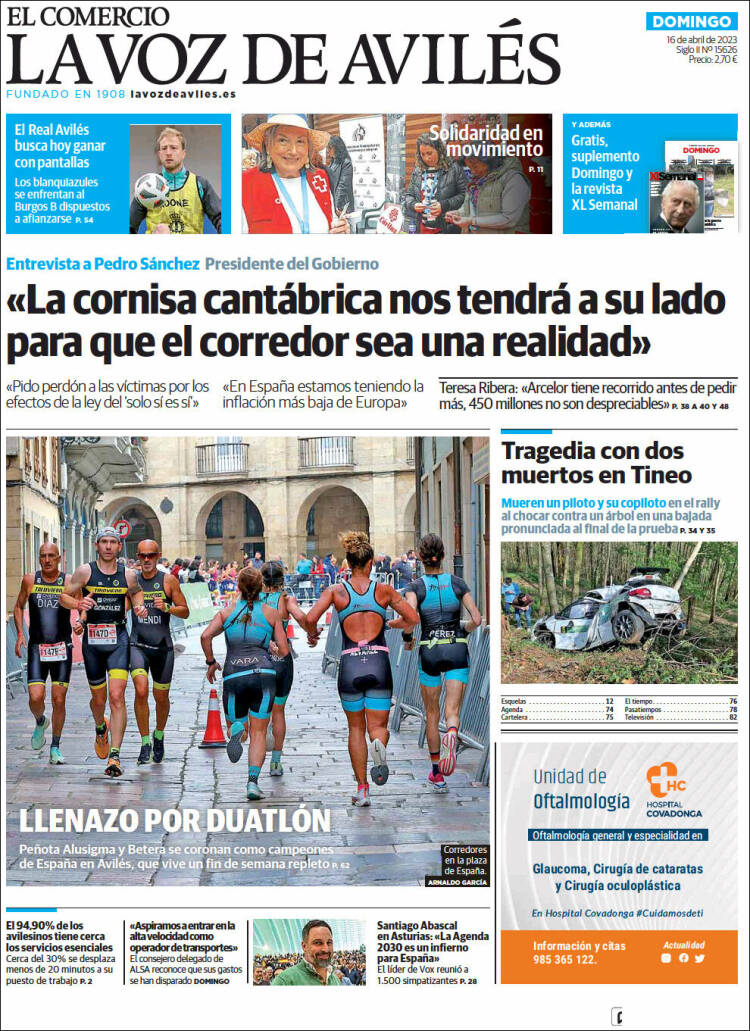 Portada de El Comercio - Avilés (España)