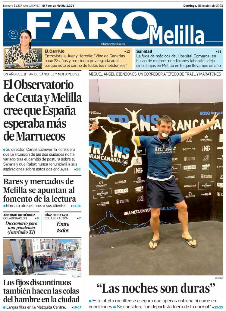 Portada de El Faro de Melilla (España)