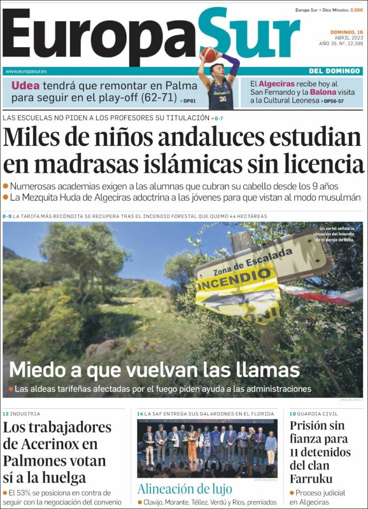 Portada de Europa Sur (España)