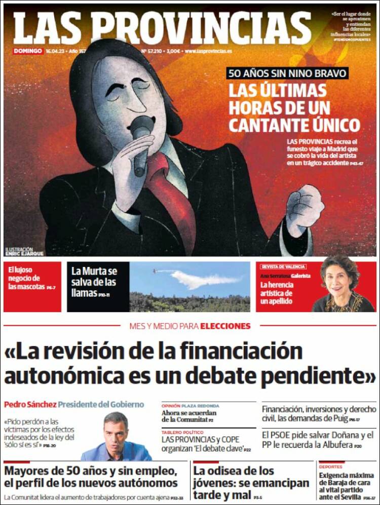 Portada de Las Provincias (España)