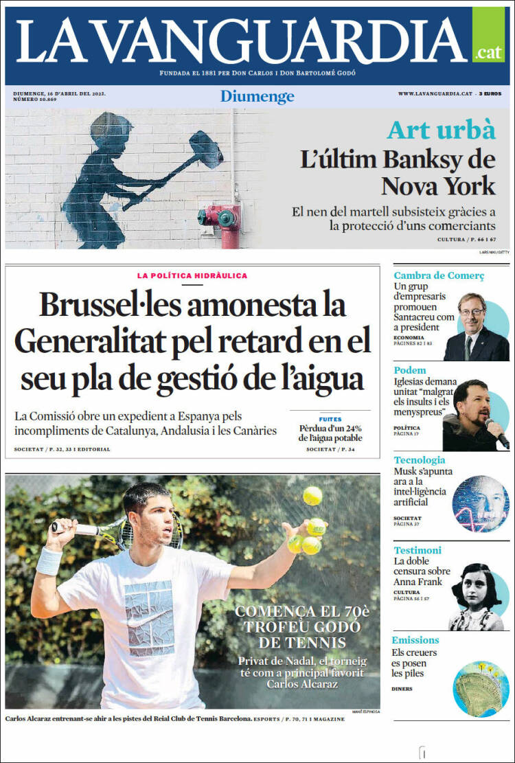 Periódico La Vanguardia España Periódicos De España Edición De Domingo 16 De Abril De 2023 4887