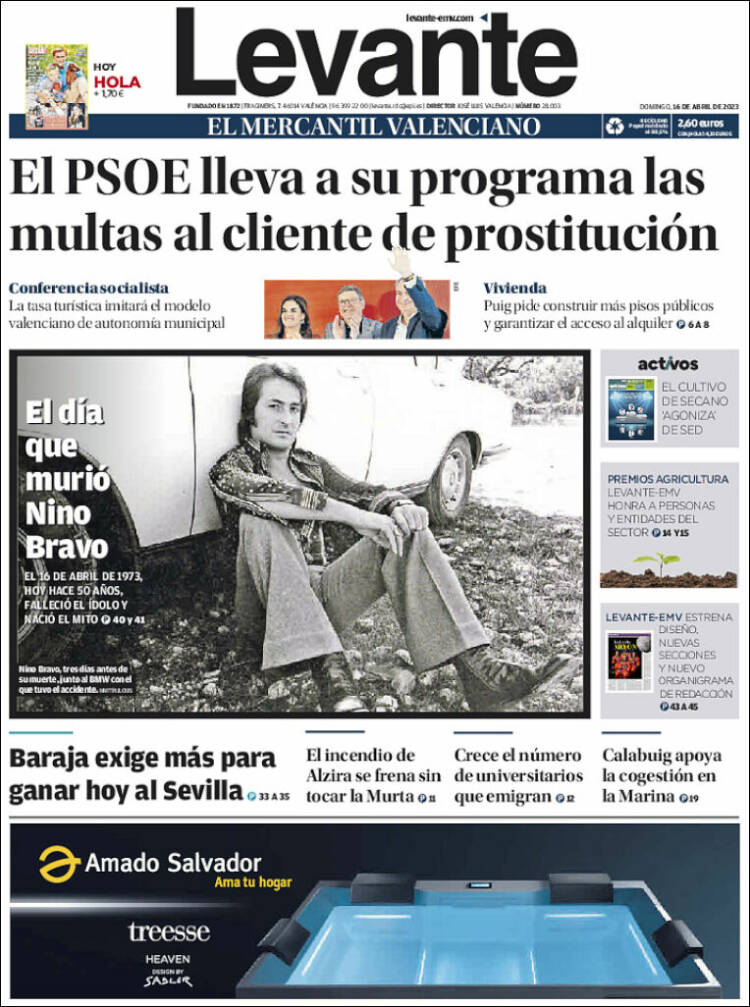 Portada de Levante (España)