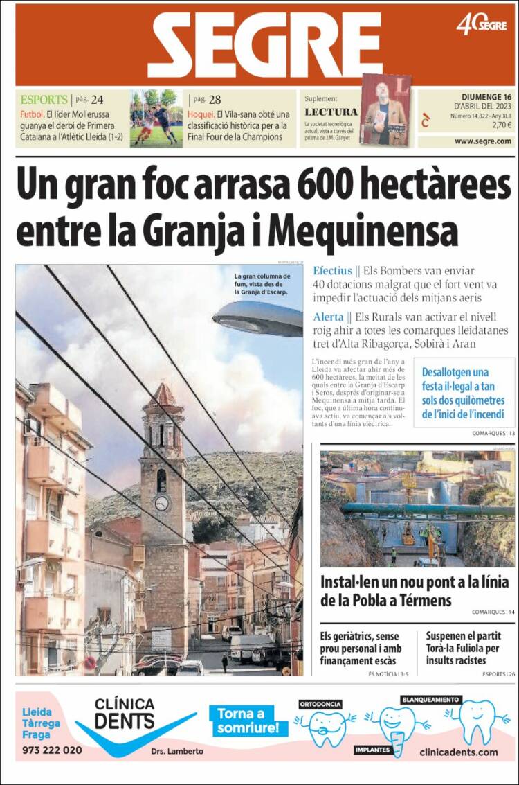 Portada de Segre (España)