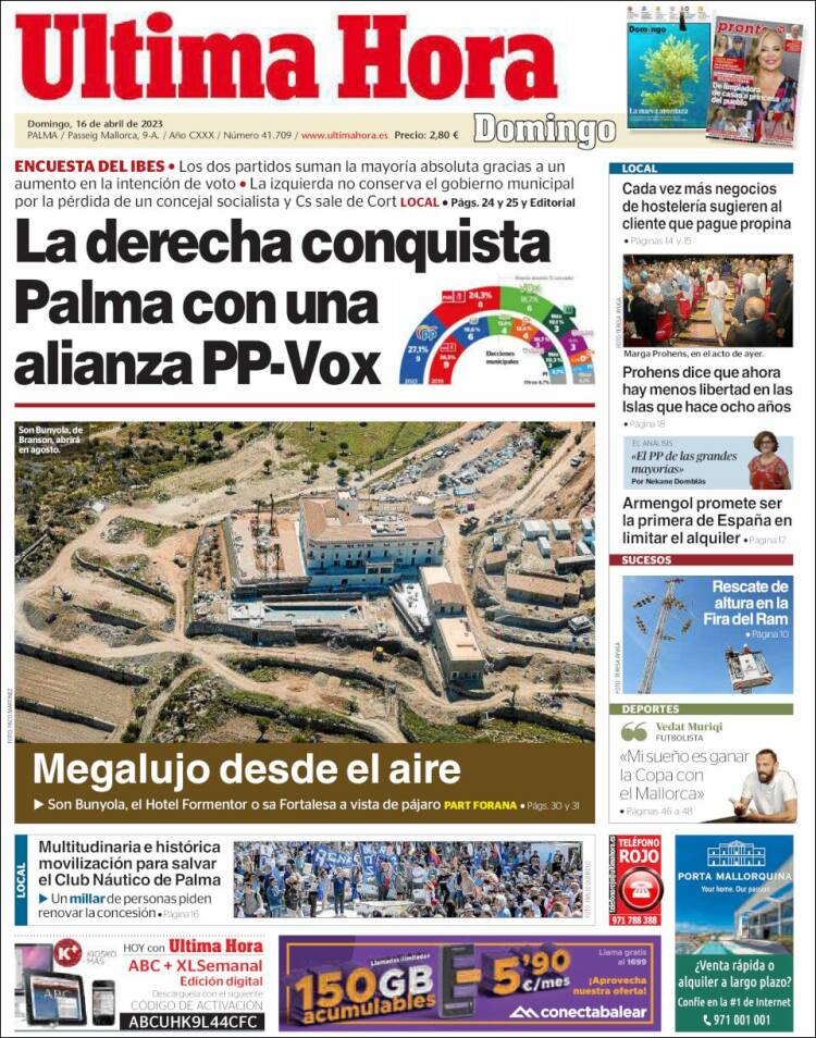 Portada de Última Hora (España)