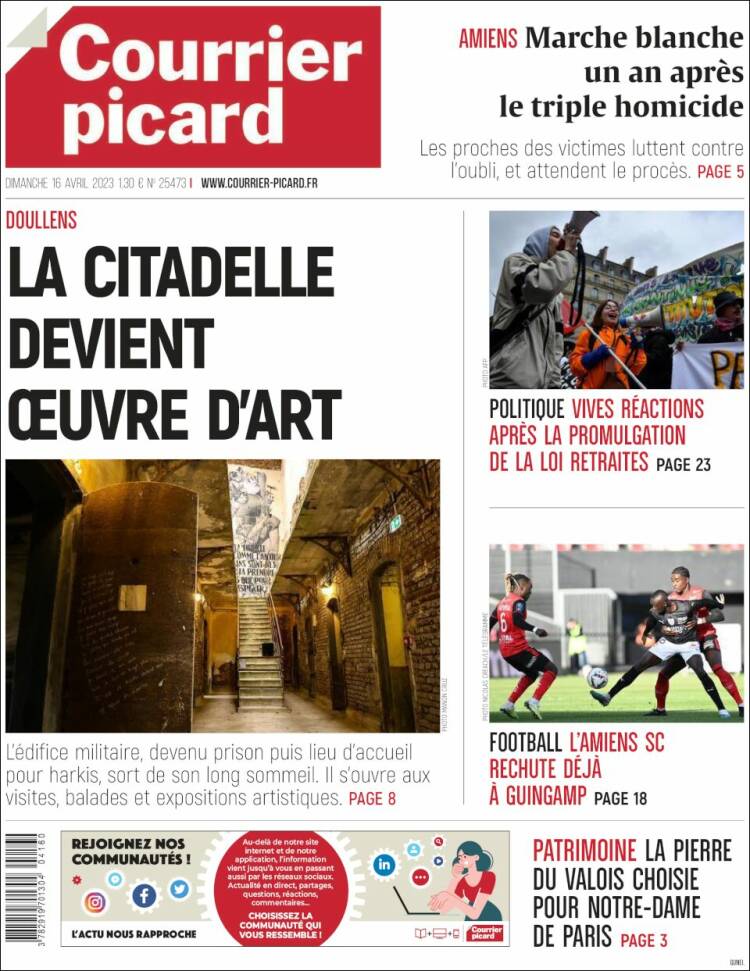 Portada de Courrier Picard (Francia)