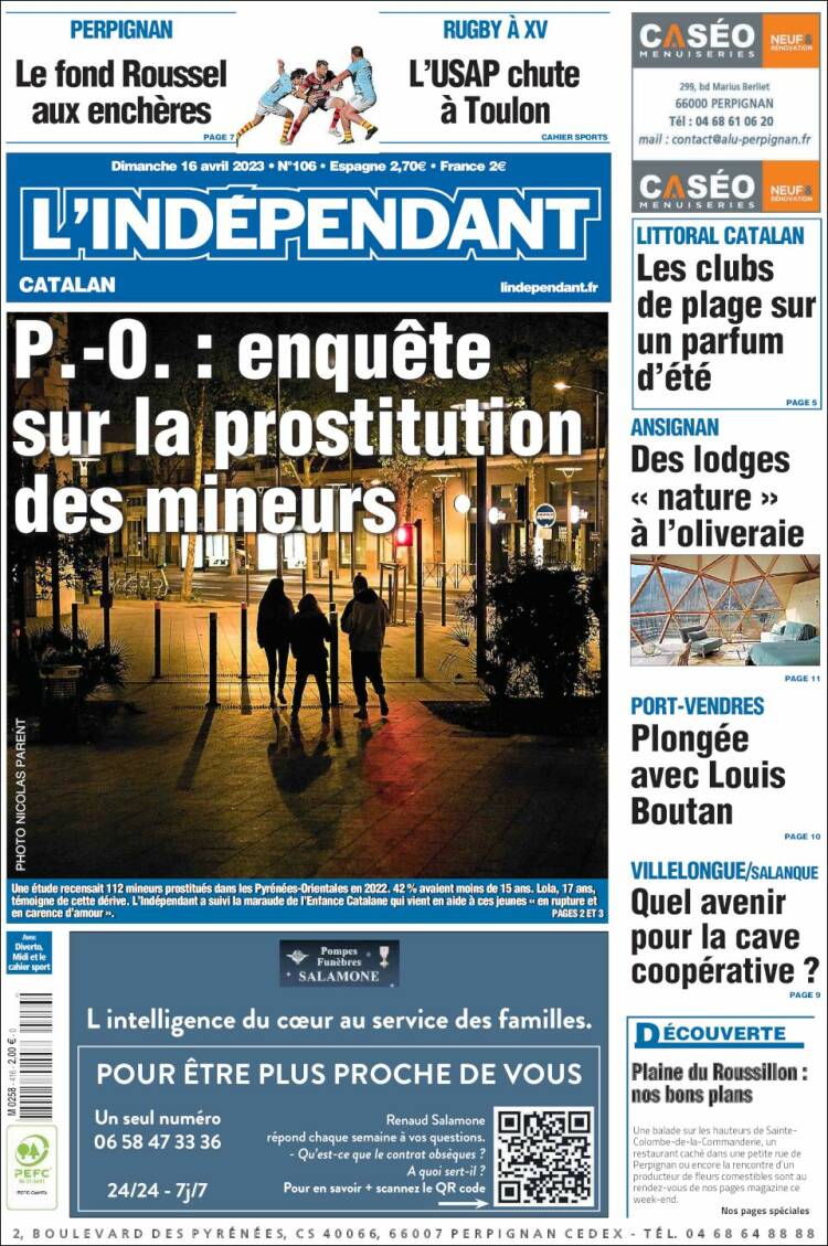 Portada de Le Indépendant (Francia)
