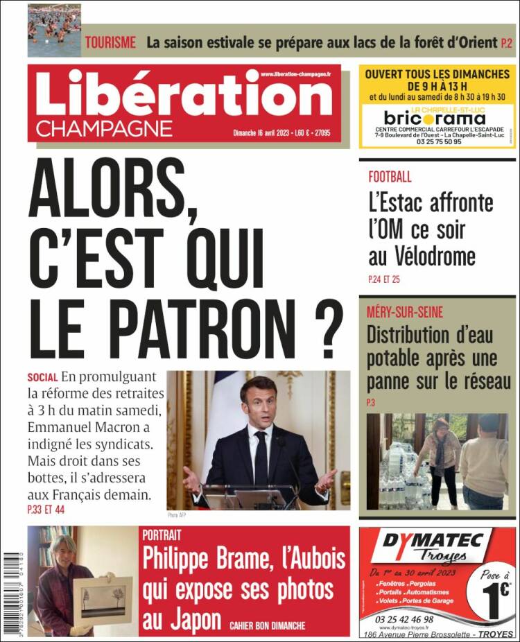 Portada de Libération Champagne (Francia)