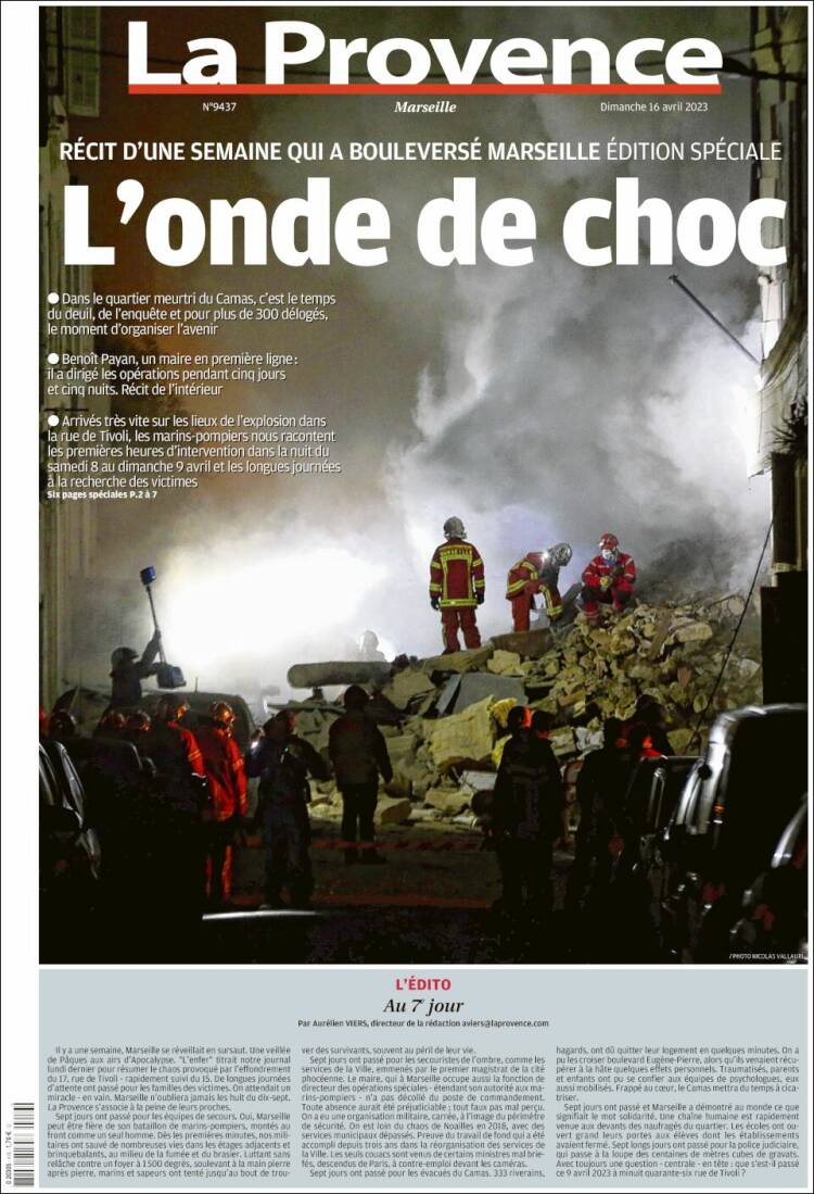 Portada de La Provence (Francia)