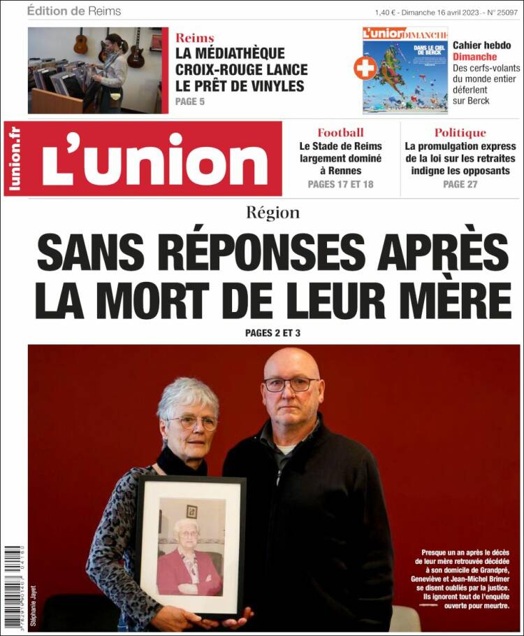 Portada de L'Union (Francia)