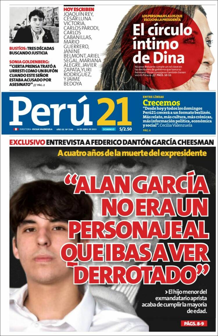 Portada de Perú 21 (Per&uacute;)