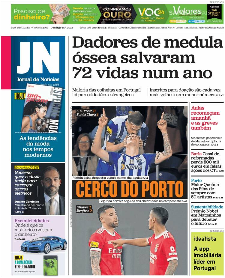 Portada de Jornal de Notícias (Portugal)