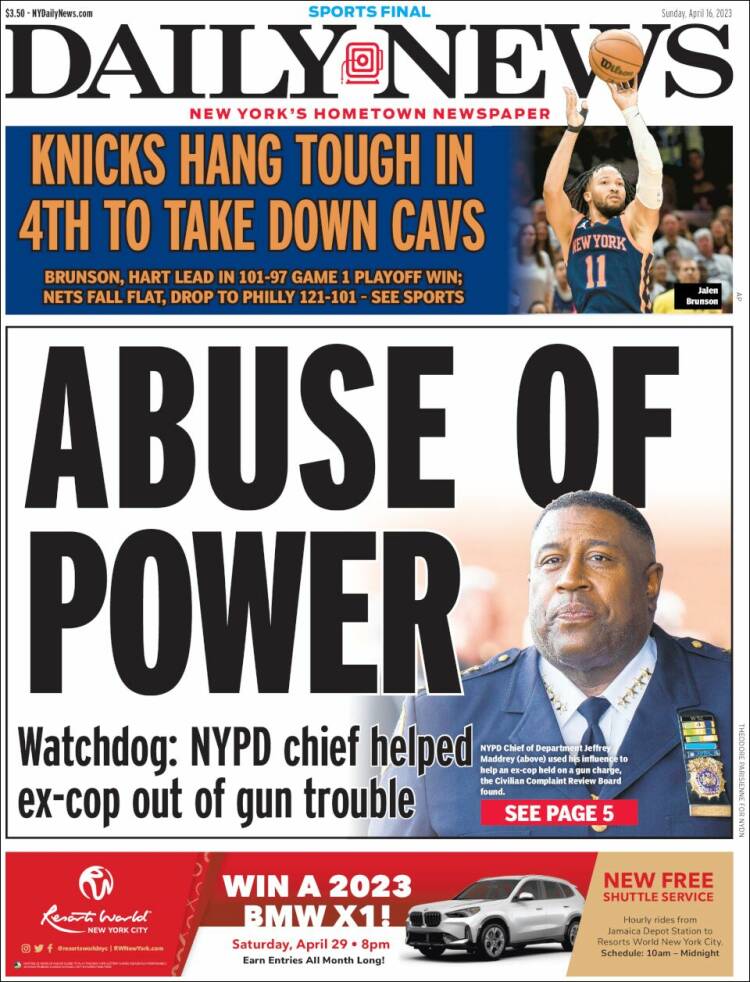 Portada de Daily News - New York (USA)