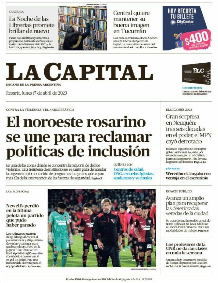 Portada de La Capital - Rosario (Argentina)