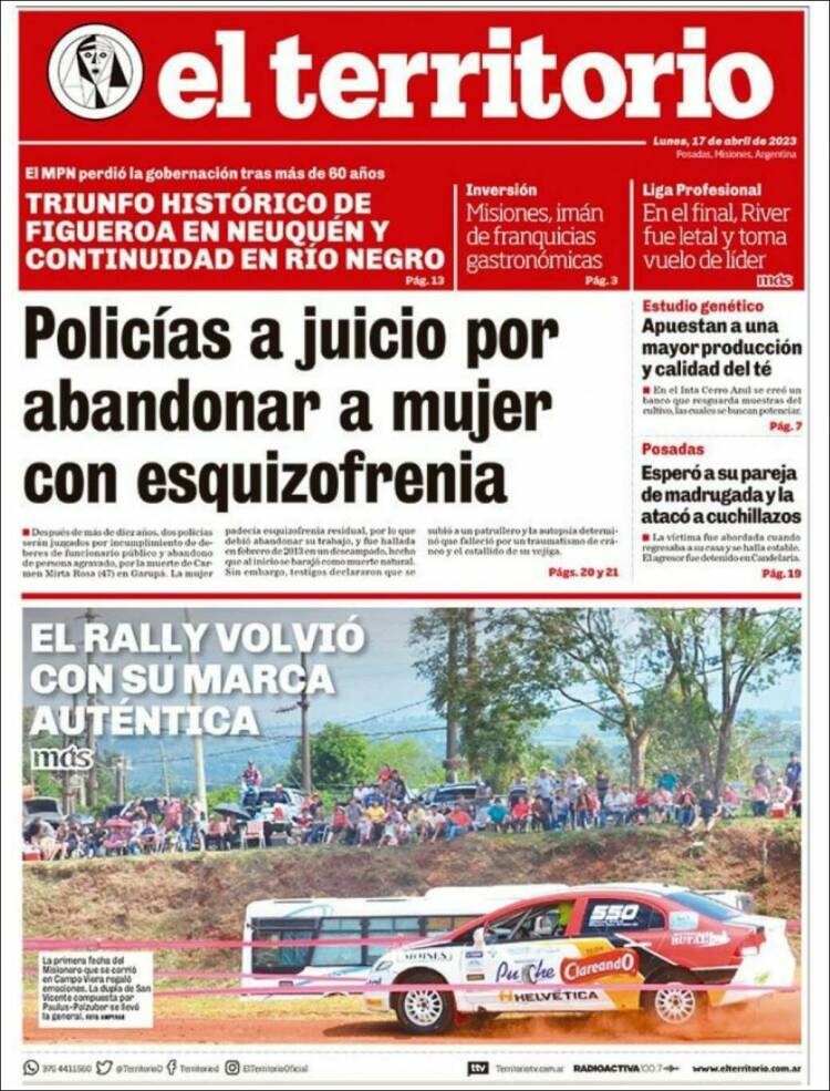 Portada de El Territorio (Argentina)