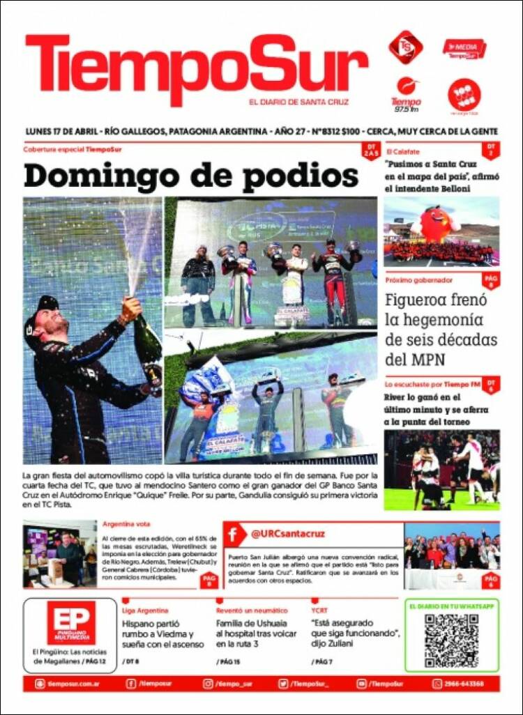 Portada de Tiempo Sur (Argentina)