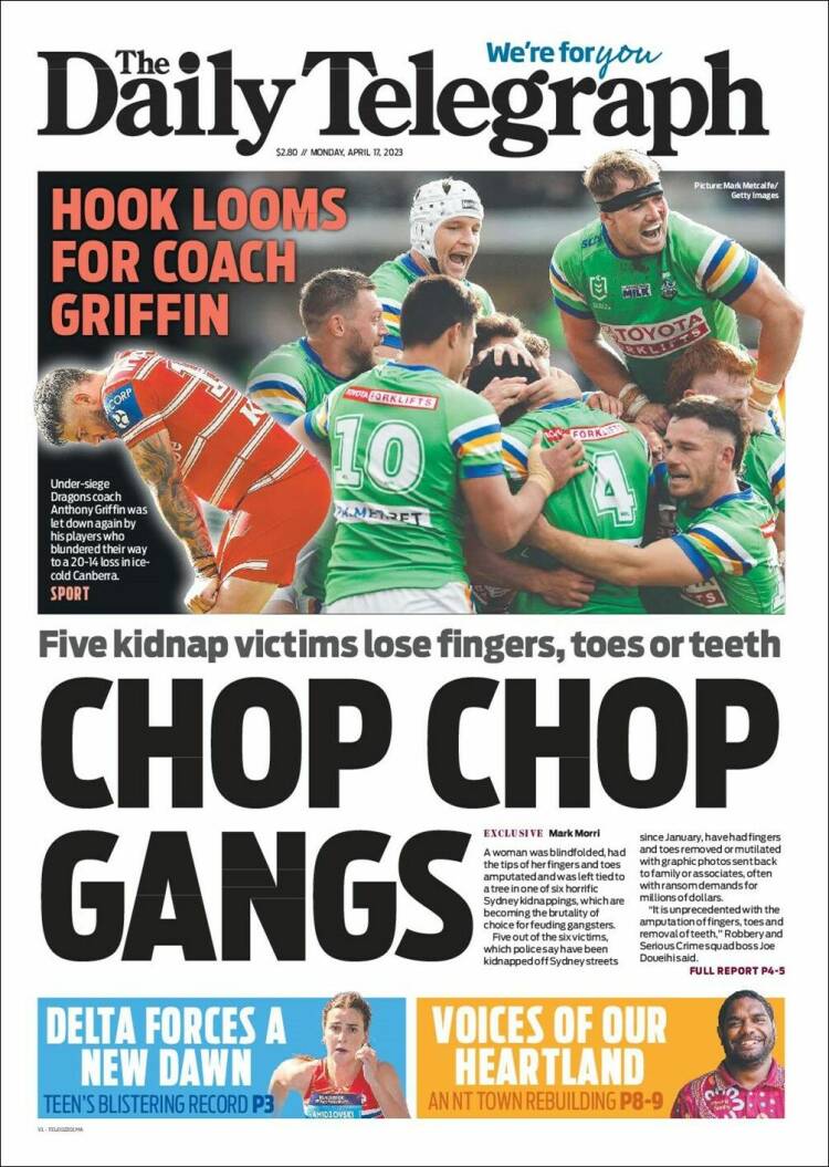 Portada de The Daily Telegraph (Australia)