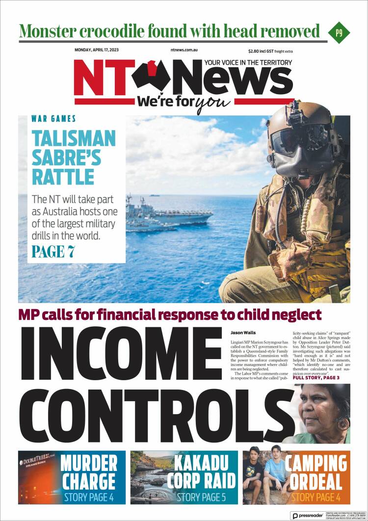 Portada de Northern Territory News (Australia)