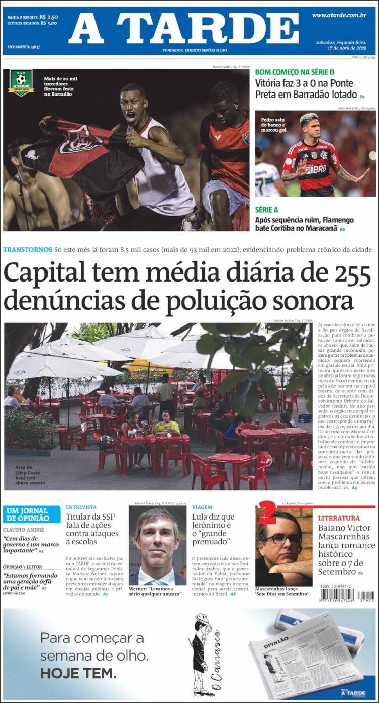 Portada de Diário A Tarde (Brasil)