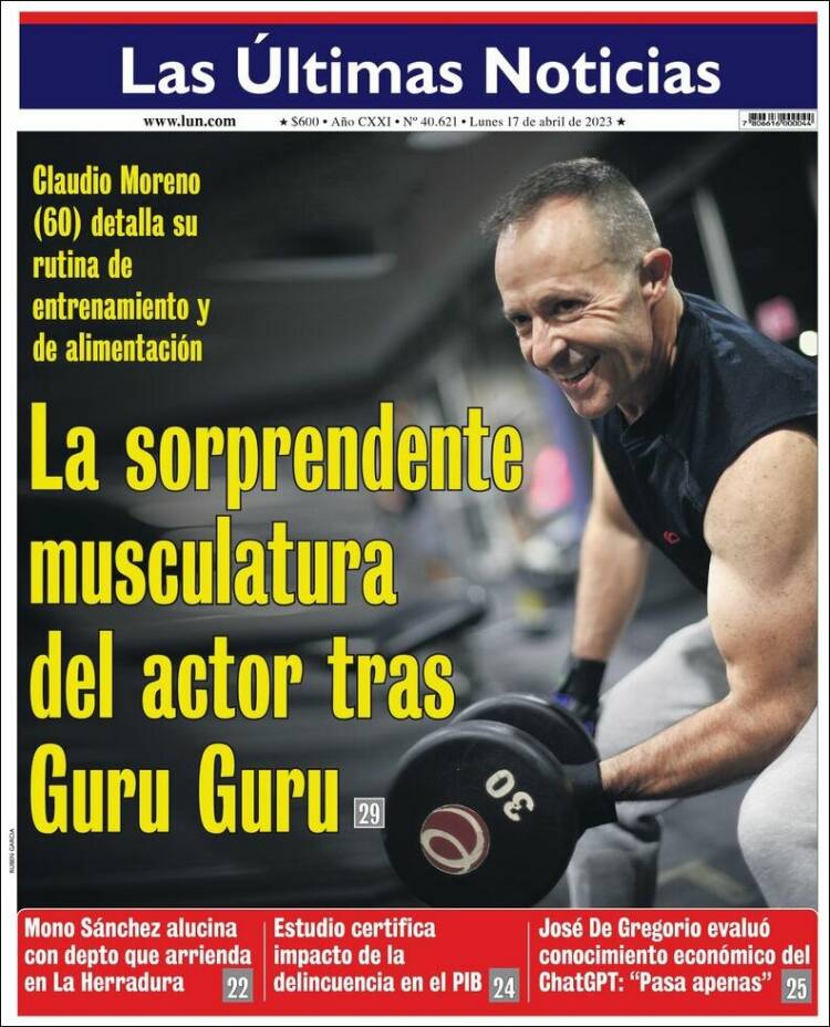 Portada de Las Últimas Noticias (Chile)