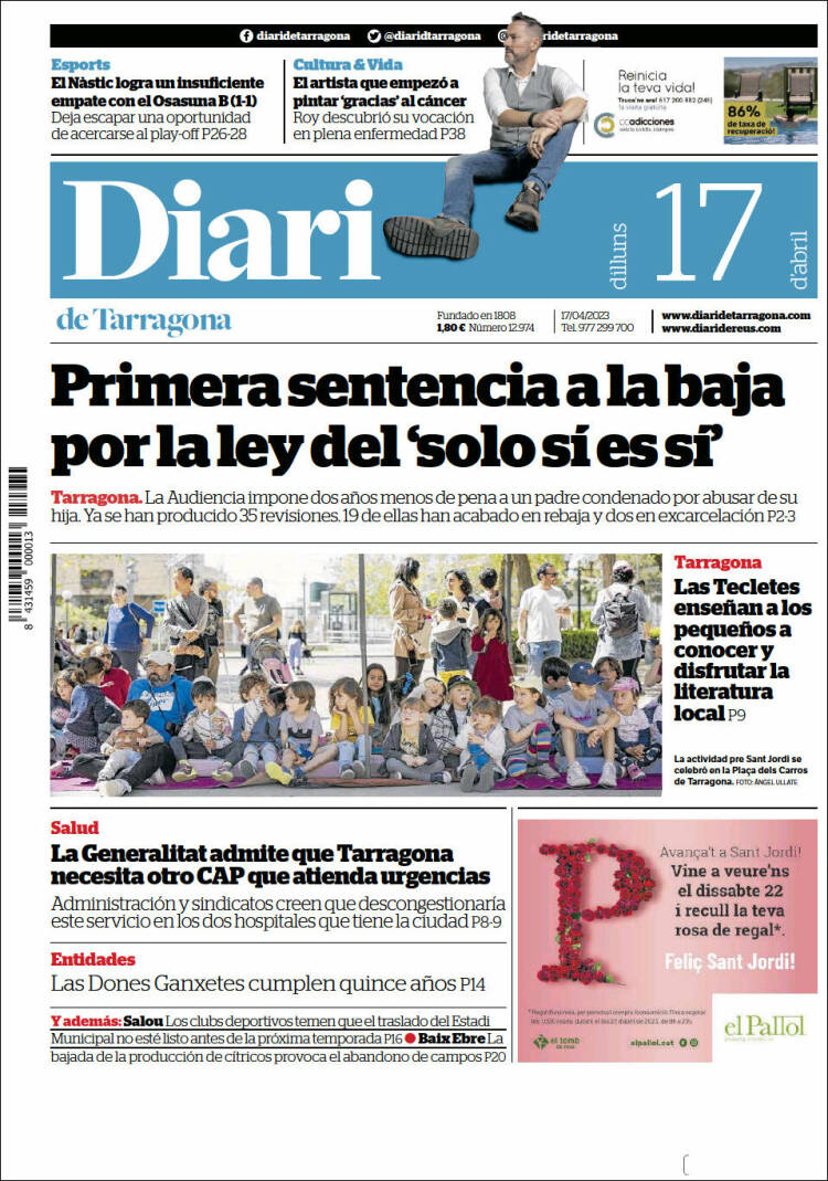 Portada de Diari de Tarragona (España)