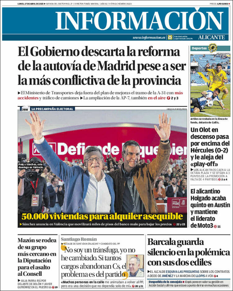 Portada de Diario Información (España)
