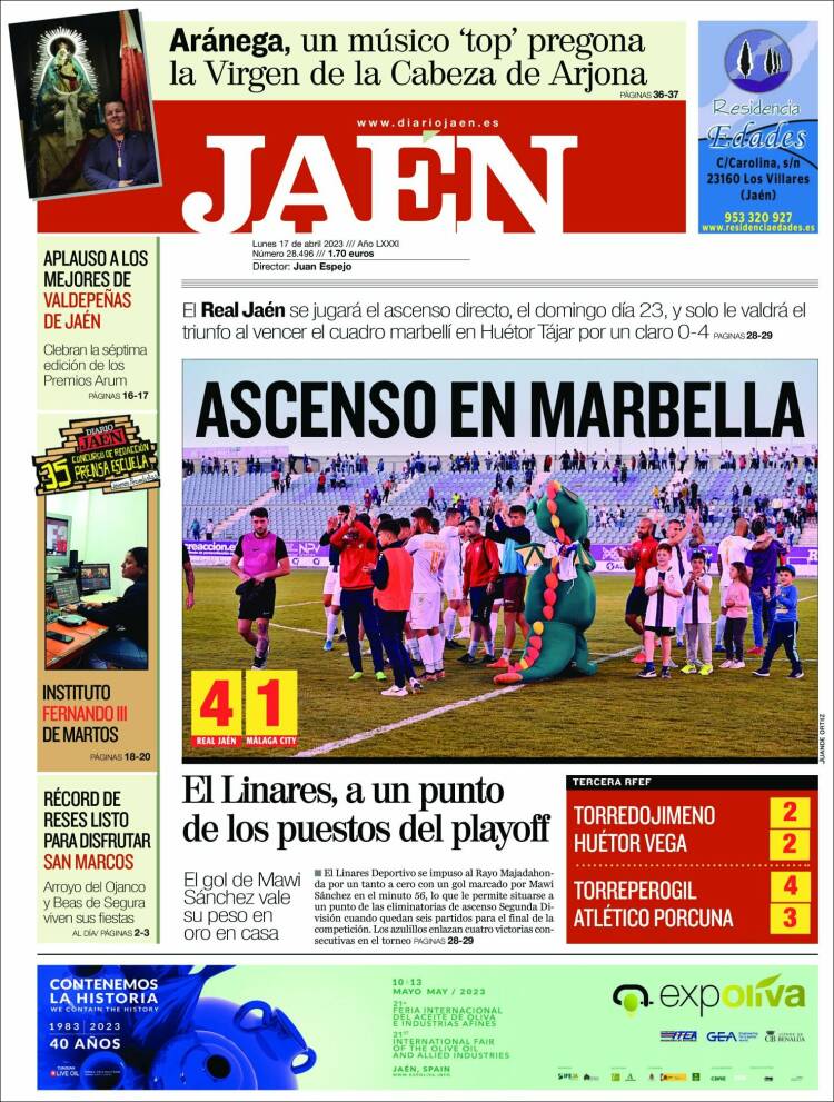 Portada de Diario Jaén (España)
