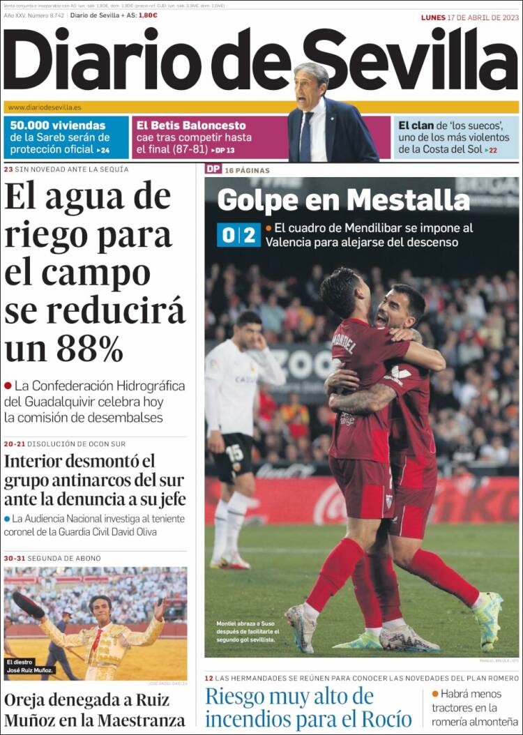 Portada de Diario de Sevilla (España)