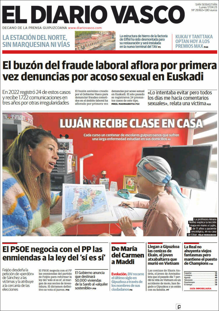 Portada de Diario Vasco (España)