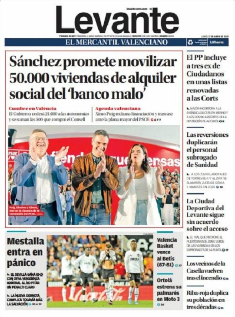 Portada de Levante (España)