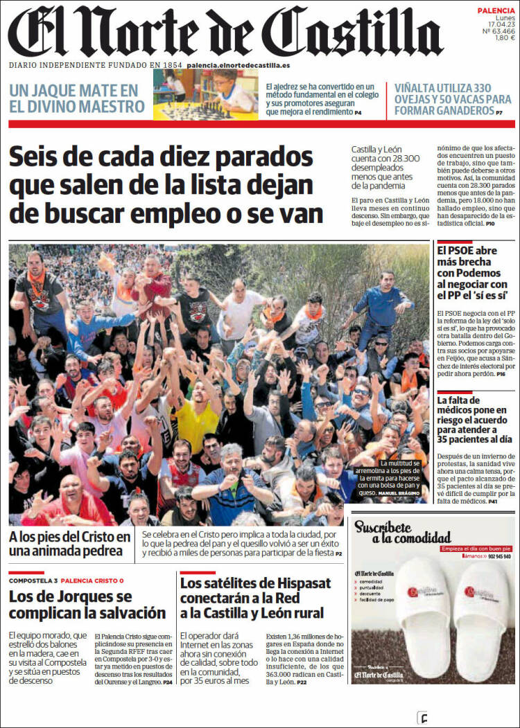 Portada de Norte de Castilla - Palencia (España)