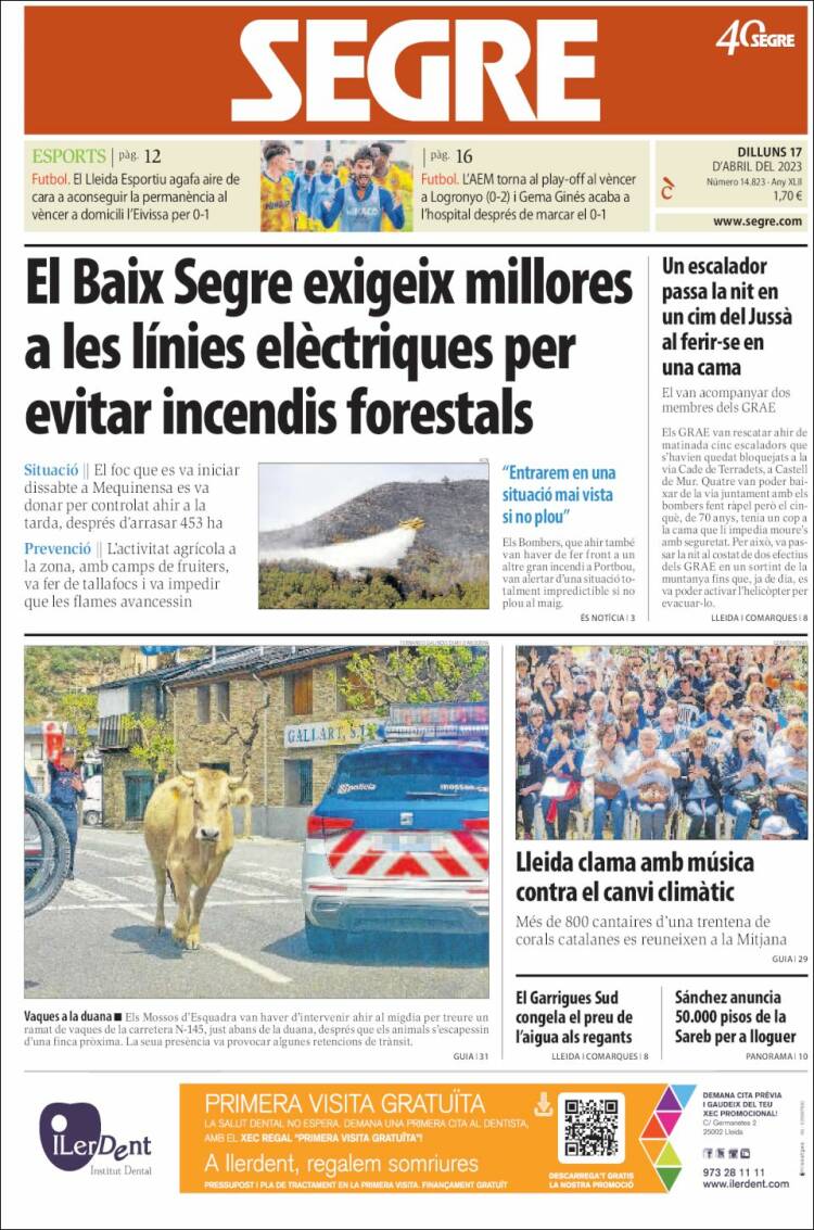 Portada de Segre (España)