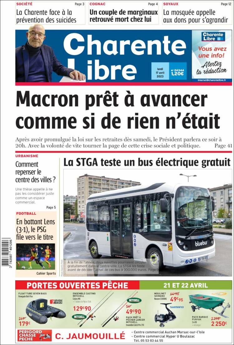 Portada de Charente Libre (Francia)